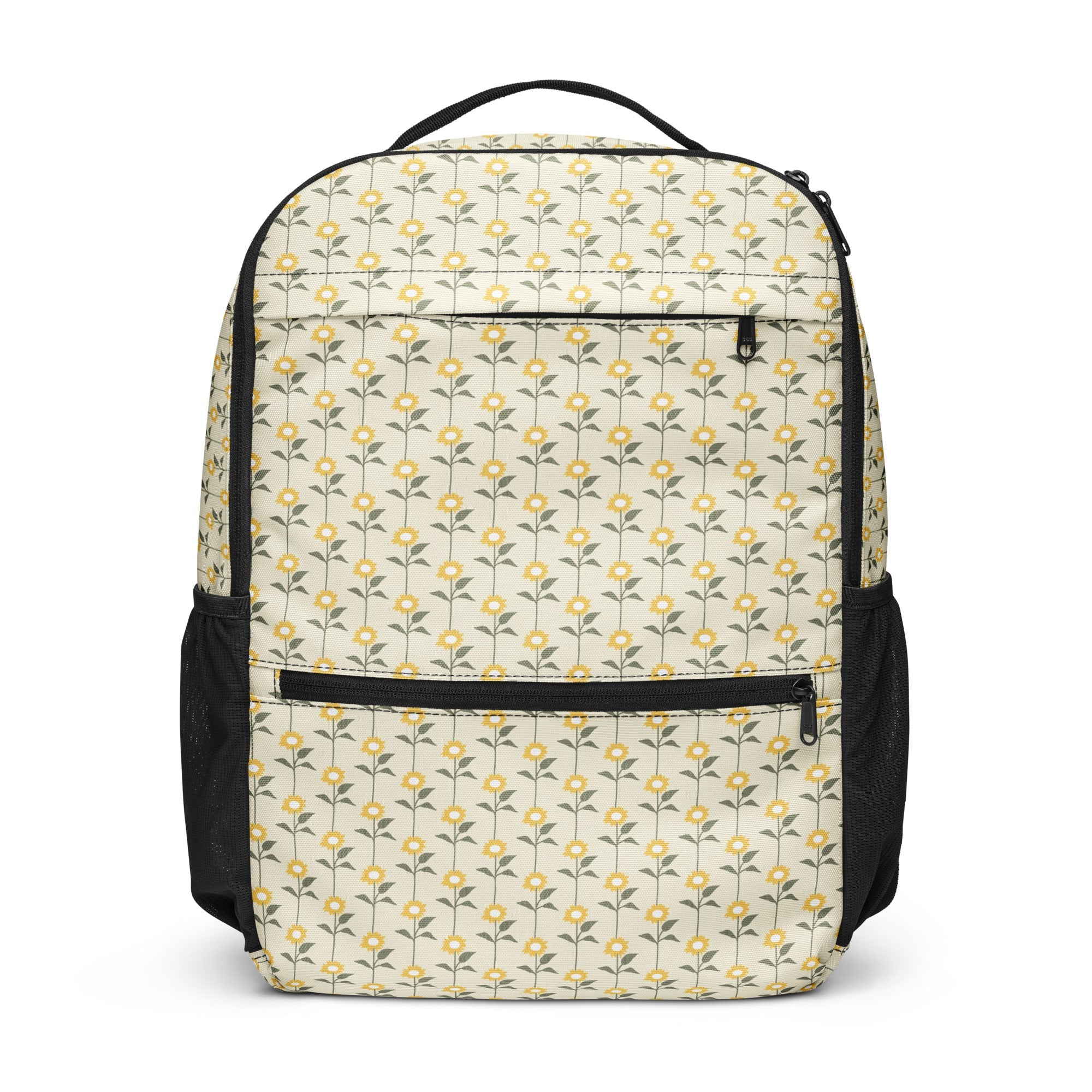 Cream Floral Lattice - Black