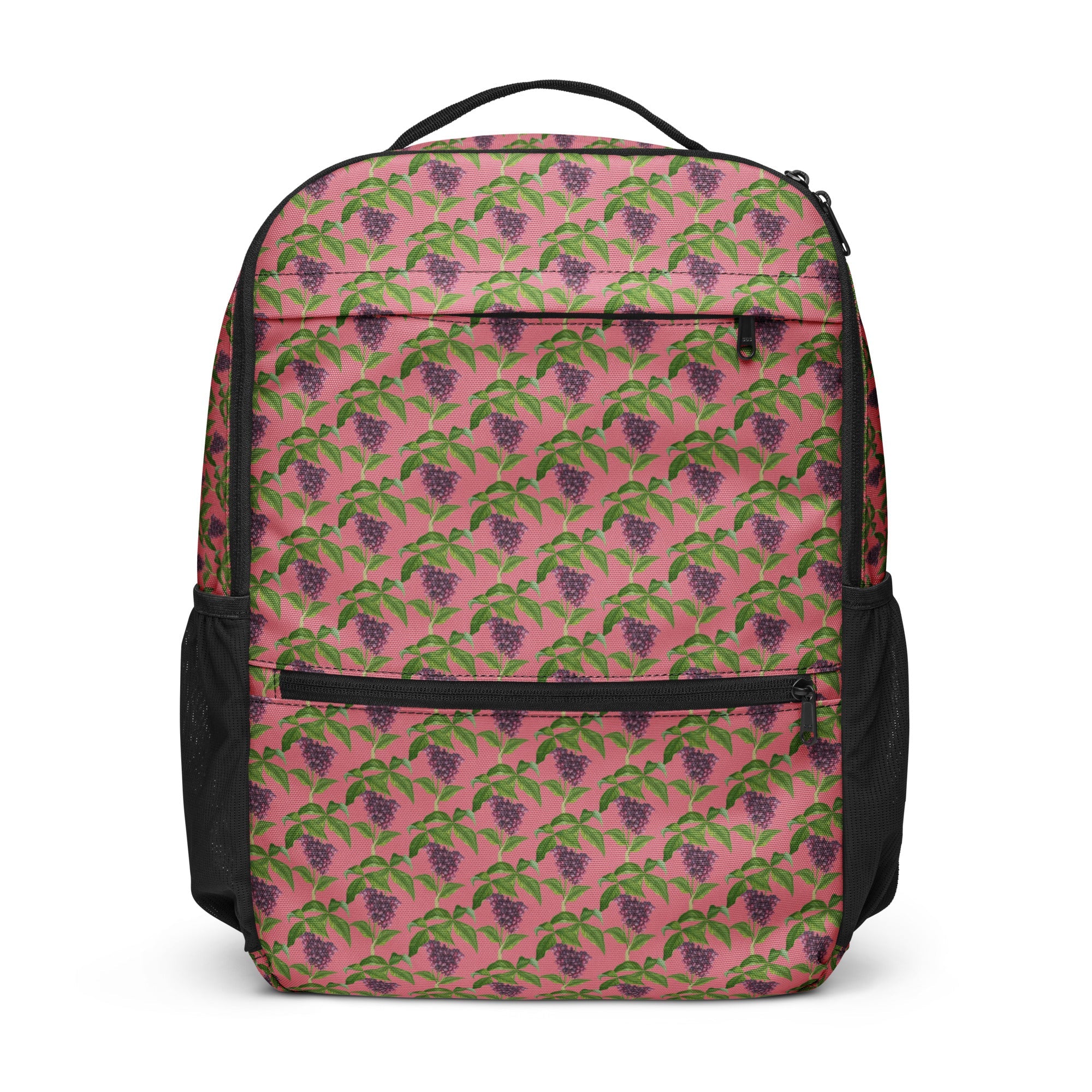 Dark Pink Floral - Black