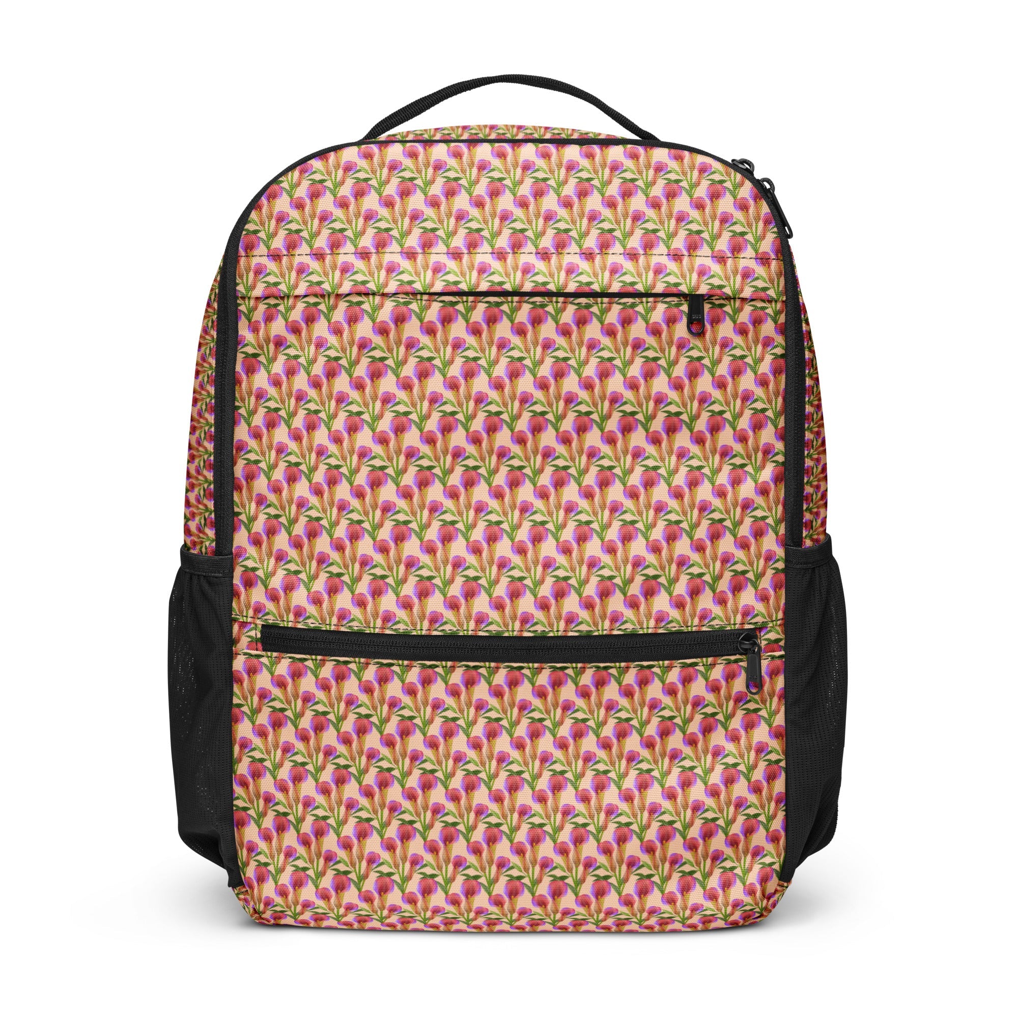 Pink Green Bud Print - Black