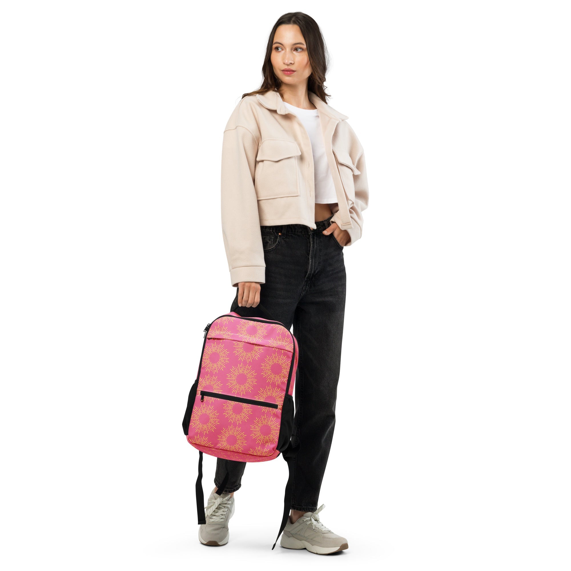 Coral Pink Solid - White