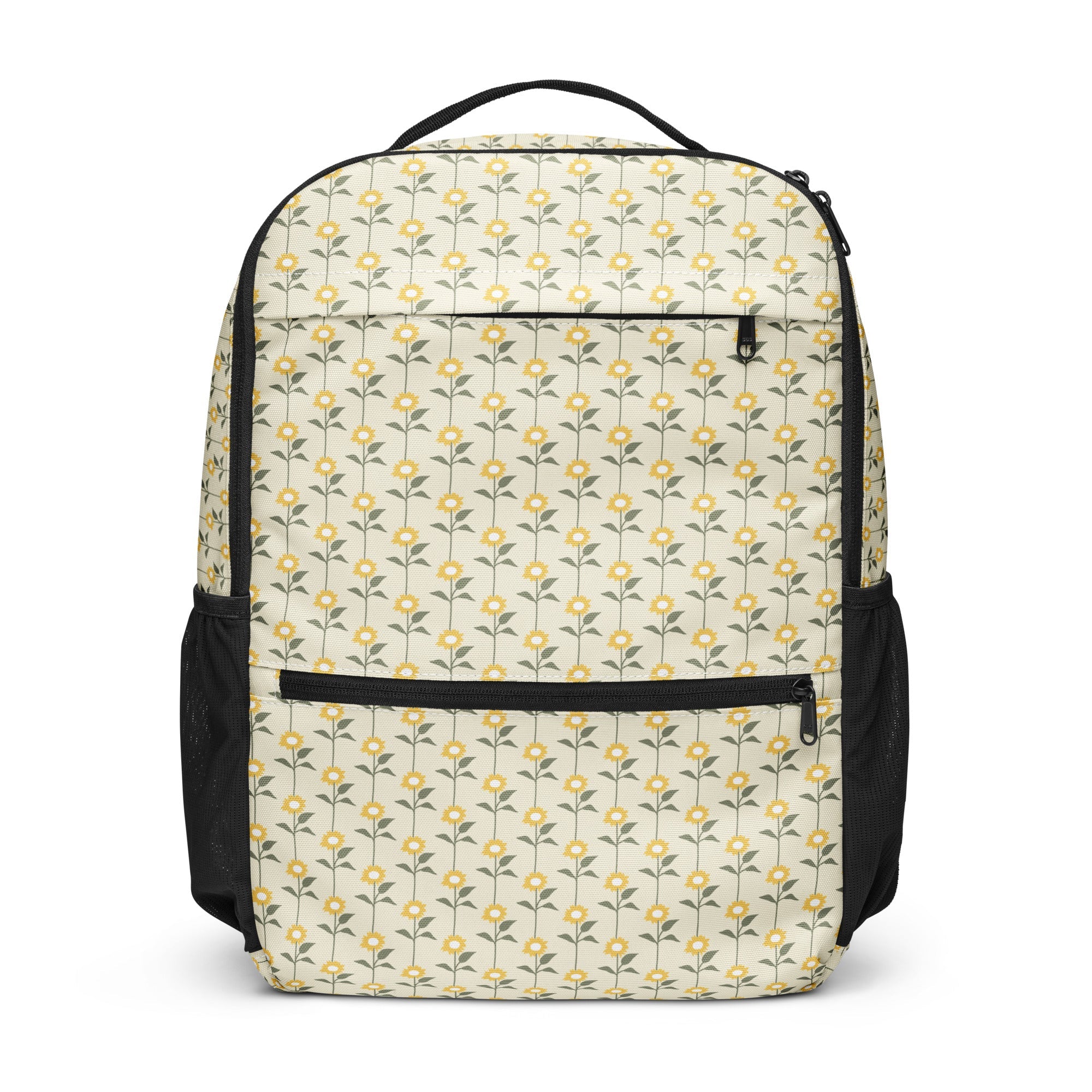 Cream Floral Lattice - White