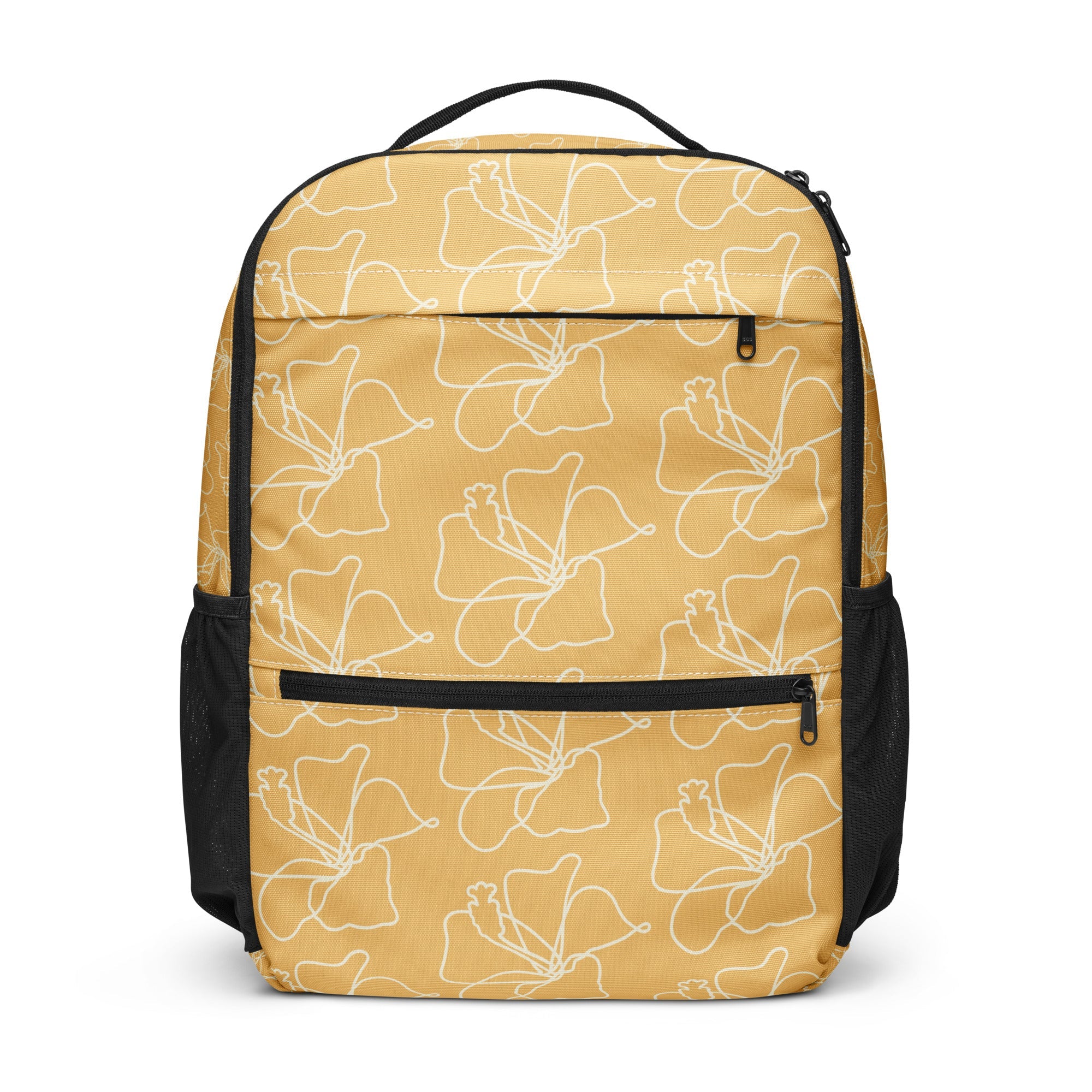 Mustard Outline Floral - White